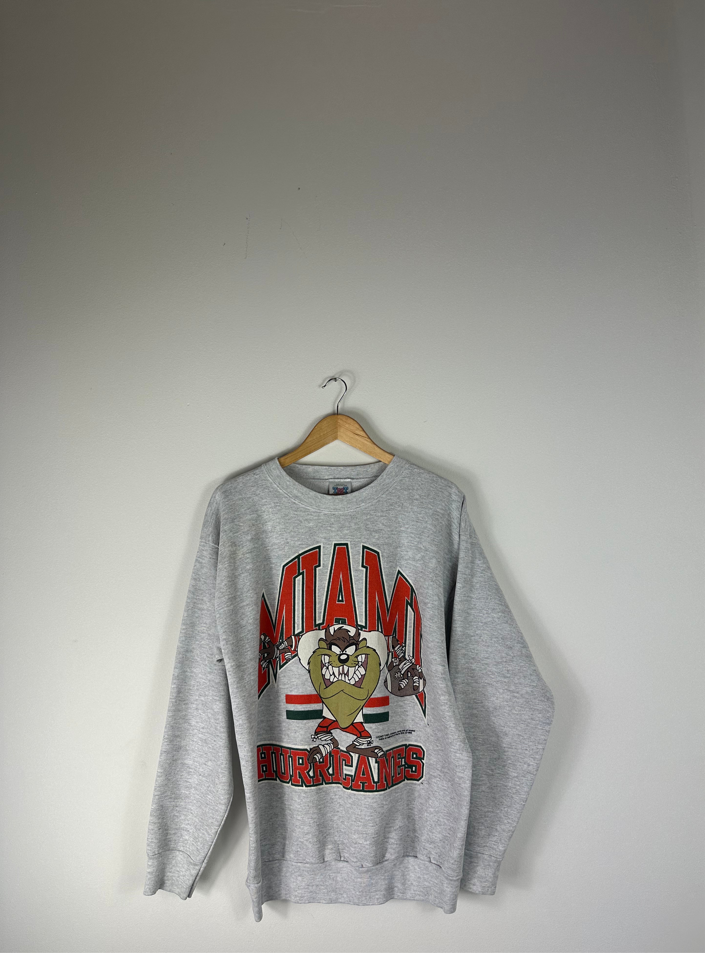 Vintage 1993 NFL Miami Hurricanes Looney Tunes “Taz” Crewneck